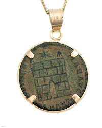 10k Gold Genuine Ancient Roman Coin Necklace (Constantine the Great; 306-337 A.D.)