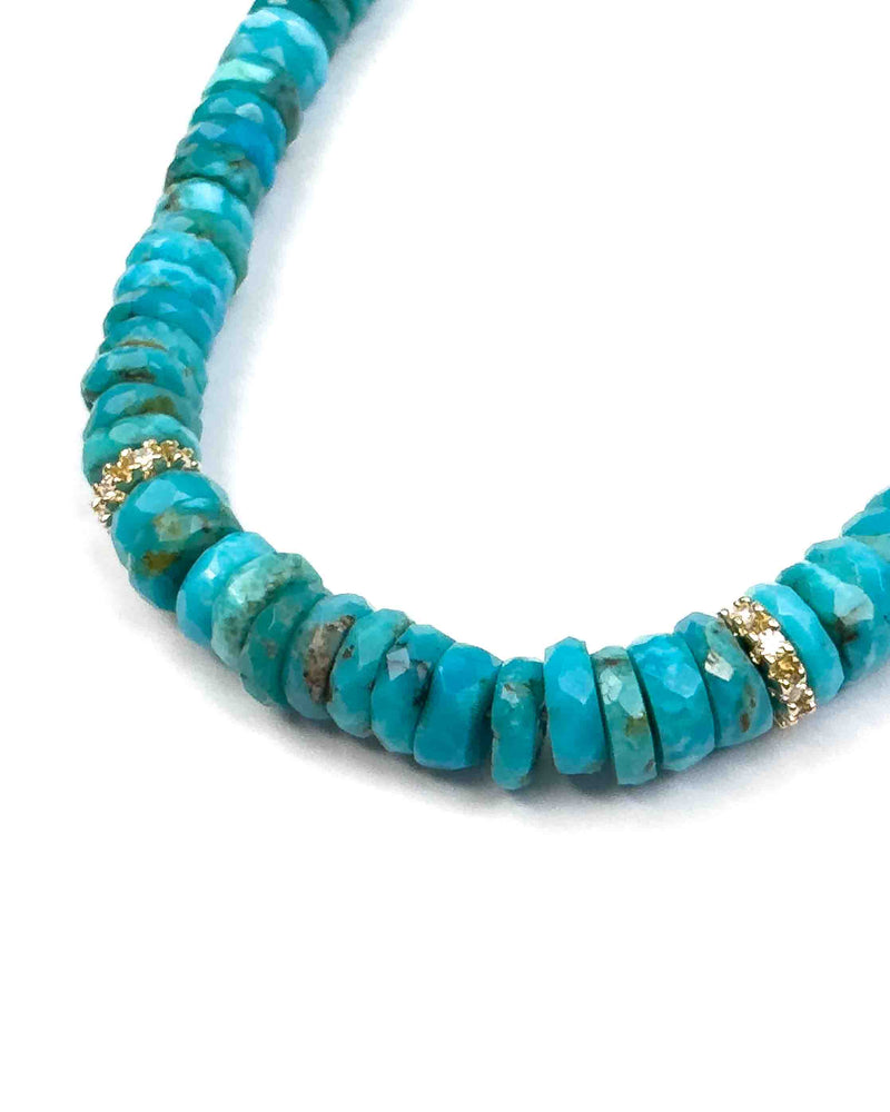 10k Diamond & Arizona Kingman Turquoise Necklace