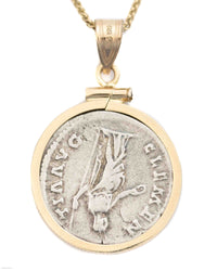 14k Gold Genuine Ancient Roman Coin Necklace (Antoninus Pius; 138-161 A.D.)