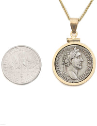 14k Gold Genuine Ancient Roman Coin Necklace (Antoninus Pius; 138-161 A.D.)