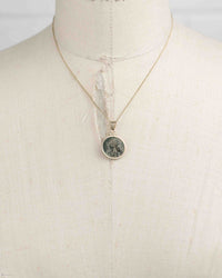 14k Gold Genuine Ancient Greek Coin Necklace (Athena/Owl; 200-133 B.C.)