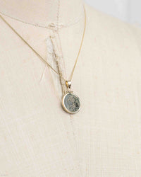 14k Gold Genuine Ancient Greek Coin Necklace (Athena/Owl; 200-133 B.C.)