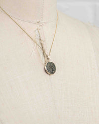 14k Gold Genuine Ancient Greek Coin Necklace (Athena/Owl; 200-133 B.C.)