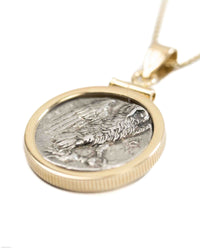 14k Gold Genuine Ancient Greek Coin Necklace (Athena/Owl; 280-272 B.C.)