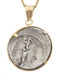 14k Gold Genuine Ancient Roman Coin Necklace (Ceres/Demeter; 56 B.C.)