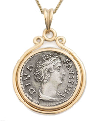14k Gold Genuine Ancient Roman Coin Necklace (Diva Faustina; 141 A.D.)