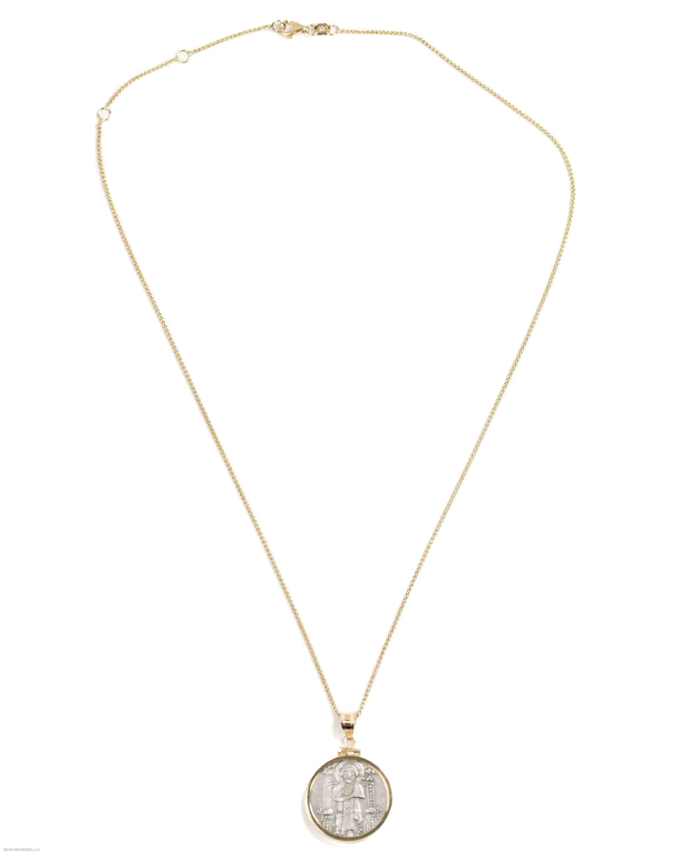 14k Gold Genuine Ancient Medieval Italian Coin Necklace (Venetian Grossi; 1289-1311 A.D.)