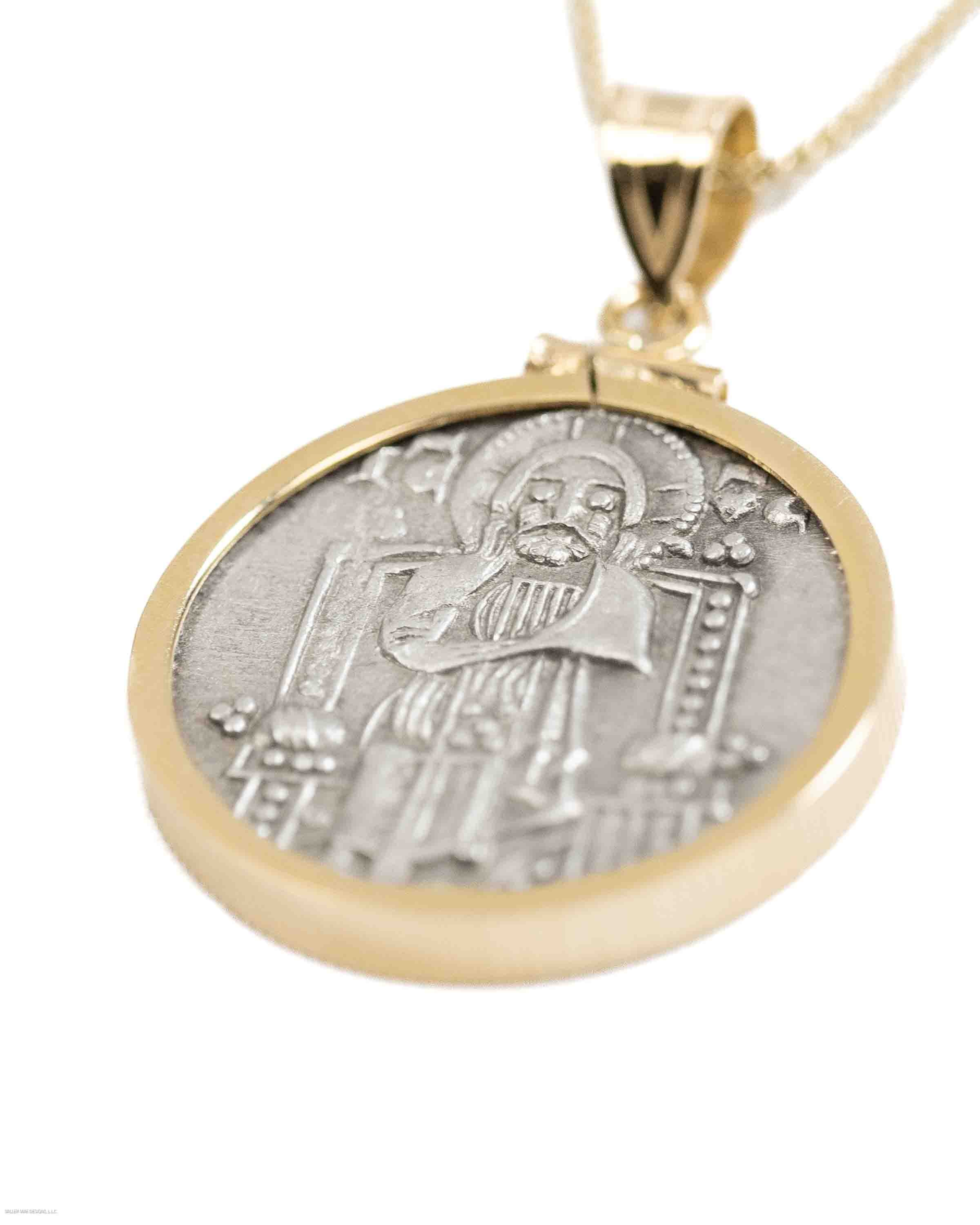 14k Gold Genuine Ancient Medieval Italian Coin Necklace (Venetian Grossi; 1289-1311 A.D.)