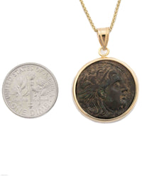 14k Gold Genuine Ancient Greek Coin Necklace (Medusa; 312-281 B.C.)
