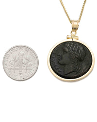 14k Gold Genuine Ancient Greek Coin Necklace (Apollo; 275-265 B.C.)