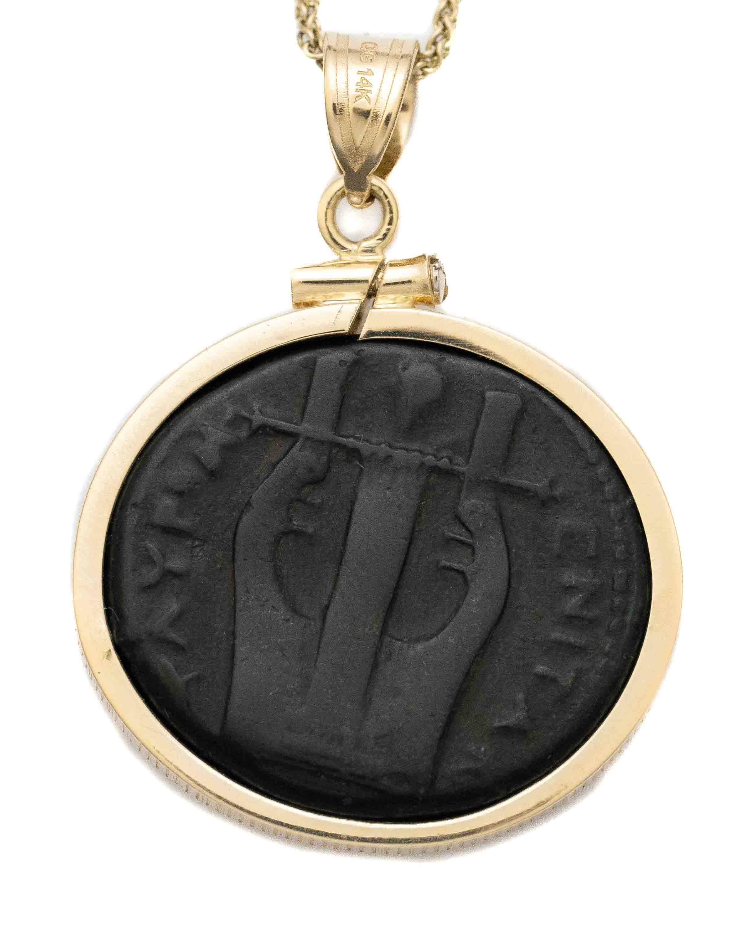 14k Gold Genuine Ancient Greek Coin Necklace (Apollo; 275-265 B.C.)