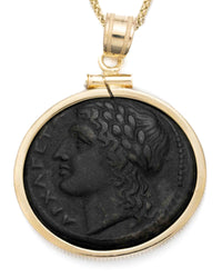 14k Gold Genuine Ancient Greek Coin Necklace (Apollo; 275-265 B.C.)