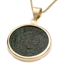 14k Gold Genuine Ancient Greek Coin Necklace (Medusa; 323-317 B.C.)