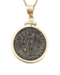 14k Gold Genuine Ancient Roman Coin Necklace (Crispus; 316-326 A.D.)