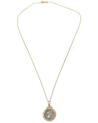 14k Gold Genuine Ancient Roman Coin Necklace (Faustina II; 147-175 A.D.)