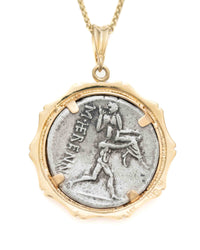 14k Gold Genuine Ancient Roman Coin Necklace (Pietas; 108-107 B.C.)