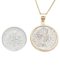 14k Gold Genuine Ancient Roman Coin Necklace (Septimus Severus; 193-211 A.D.)