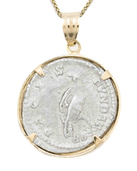 14k Gold Genuine Ancient Roman Coin Necklace (Septimus Severus; 193-211 A.D.)