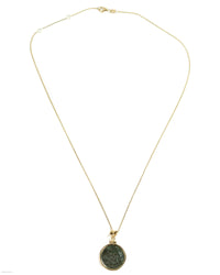 14k Gold Genuine Ancient Constantinople Commemorative Coin Necklace (Romulus & Remus; 330-354 A.D.)