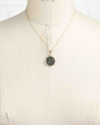 14k Gold Genuine Ancient Constantinople Commemorative Coin Necklace (Romulus & Remus; 330-354 A.D.)
