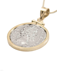 14k Gold Genuine Ancient Roman Coin Necklace (Septimus Severus; 193-211 A.D.)
