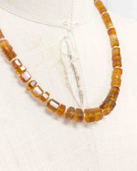 14k Gold Natural Brazilian Madeira Citrine Statement Necklace