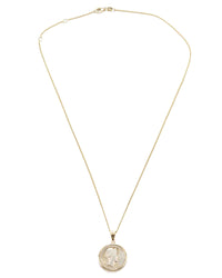 14k Gold Genuine Ancient Roman Coin Necklace (Pietas; 108-107 B.C.)