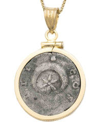 14k Gold Genuine Ancient Greek Coin Necklace (Hadrian 117-138 A.D.)