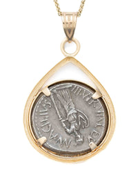 14k Gold Genuine Ancient Roman Coin Necklace (Salus; 49 B.C.)