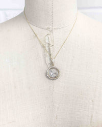 14k Gold & Diamond Genuine Ancient Greek Coin Necklace (Artemis; 125-90 B.C.)