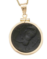 14k Gold Genuine Ancient Greek Coin Necklace (Persephone; 275-269 B.C.)