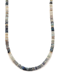 14k Gold Filled Faceted Australian Opal Gemstone Strand Necklace