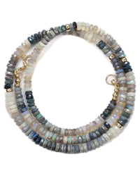 14k Gold Filled Faceted Australian Opal Gemstone Strand Necklace