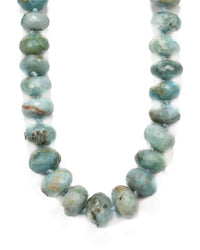 Large Hand-Knotted Faceted Larimar Necklace