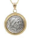 14k Gold Genuine Ancient Roman Coin Necklace (Saturn; 59 B.C.)