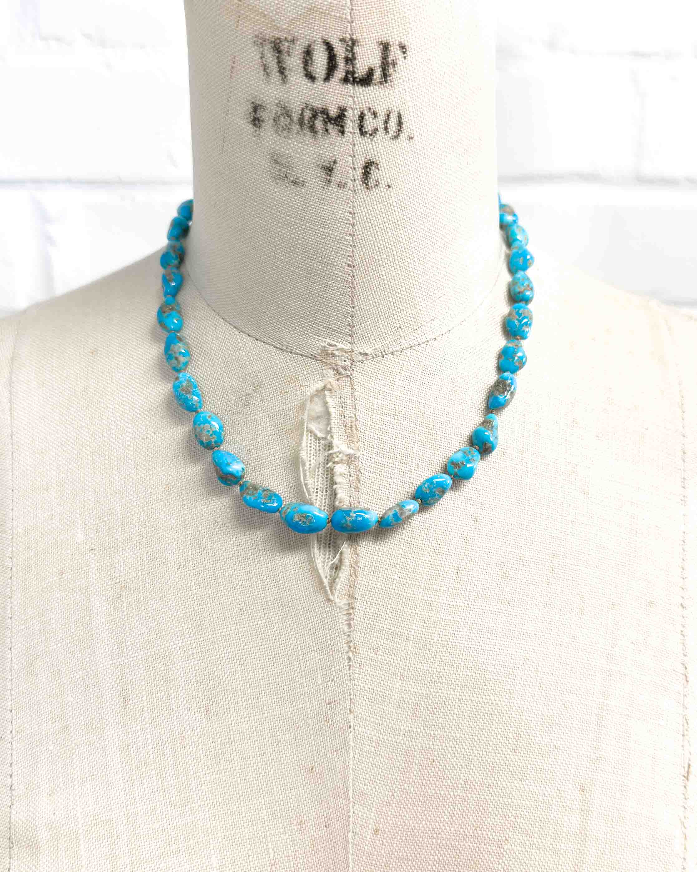 Natural Arizona Castle Dome Turquoise Nugget Necklace