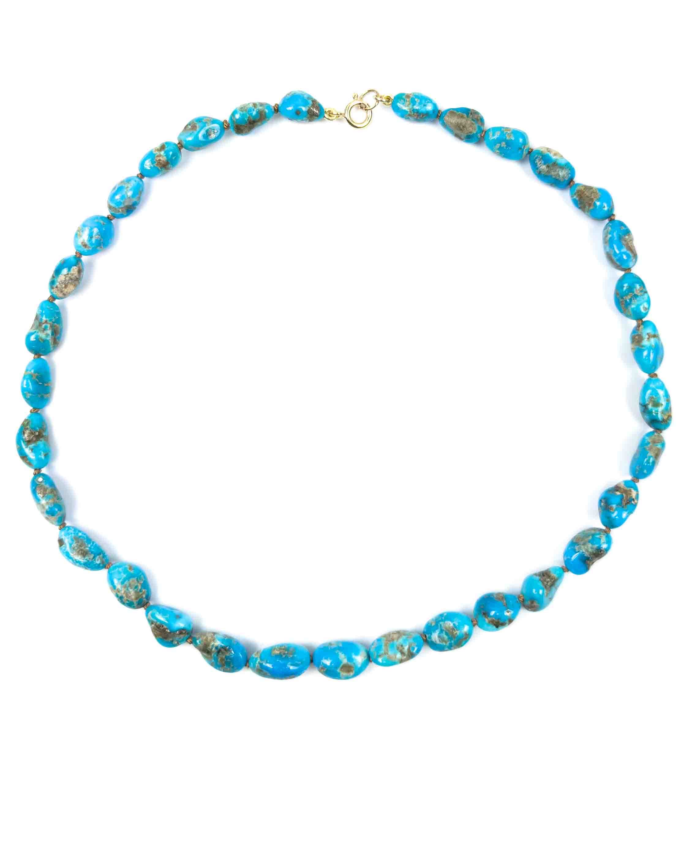 Natural Arizona Castle Dome Turquoise Nugget Necklace