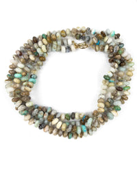 Green Peruvian Opal Hand-Knotted Double Strand Necklace