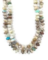 Green Peruvian Opal Hand-Knotted Double Strand Necklace