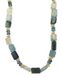 Indicolite Tourmaline & London Blue Topaz Strand Necklace