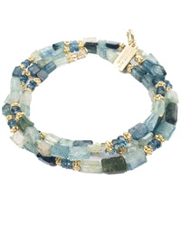 Indicolite Tourmaline & London Blue Topaz Strand Necklace