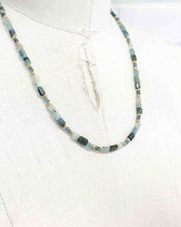 Indicolite Tourmaline & London Blue Topaz Strand Necklace