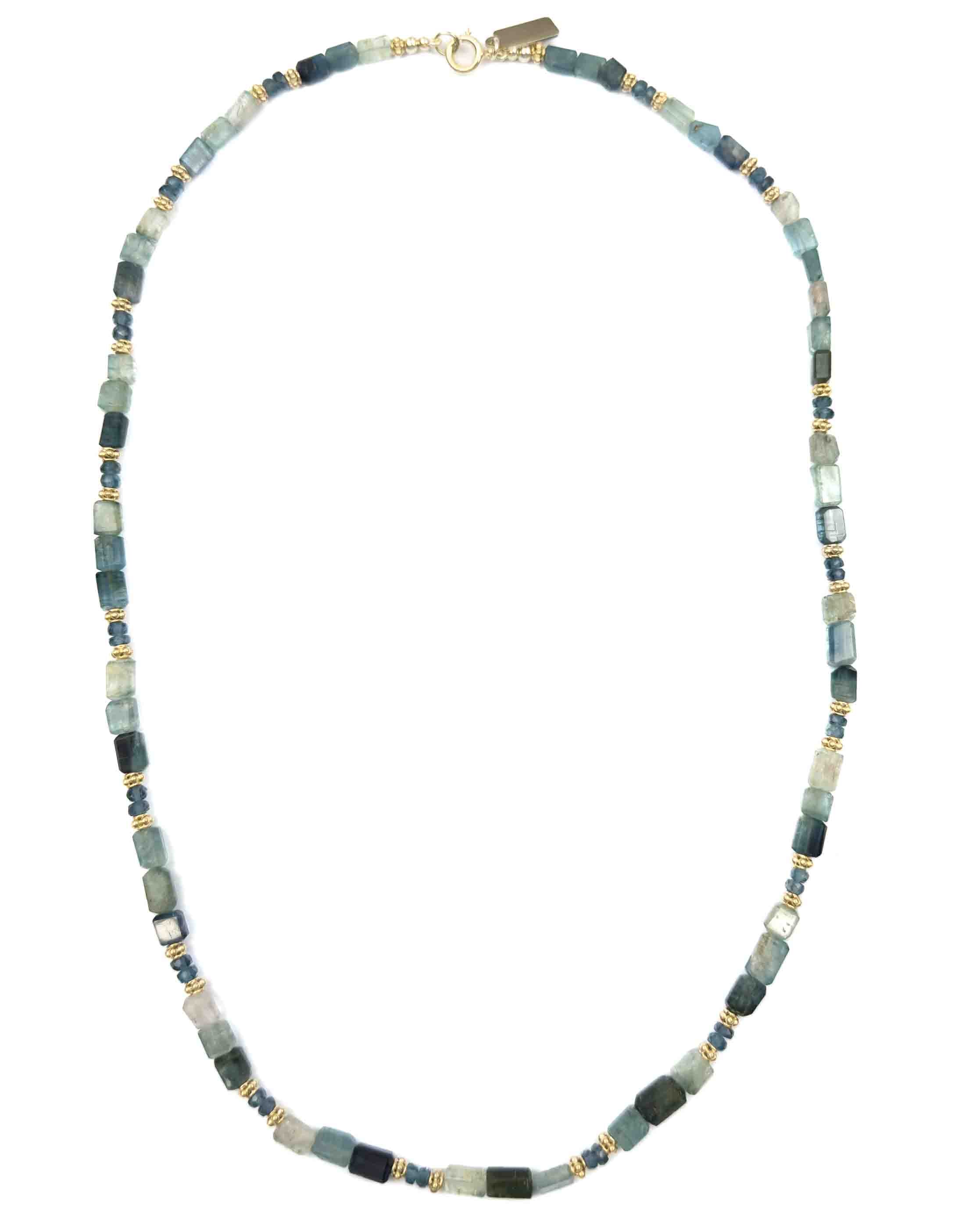 Indicolite Tourmaline & London Blue Topaz Strand Necklace