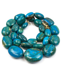 Natural Peruvian Opal Hand-Knotted Statement Necklace