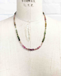 Faceted Watermelon Tourmaline Strand Necklace