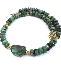 Natural Brazilian Emerald Nugget Necklace
