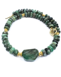 Natural Brazilian Emerald Nugget Necklace