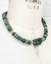 Natural Brazilian Emerald Nugget Necklace