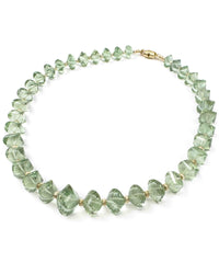 14k Natural Brazilian Prasiolite Statement Necklace