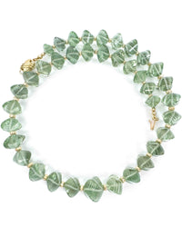 14k Natural Brazilian Prasiolite Statement Necklace